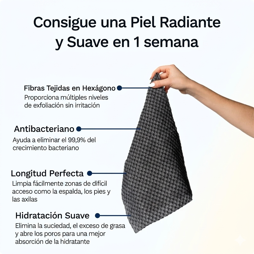 TOALLA EXFOLIANTE ANTIBACTERIANA VELURA
