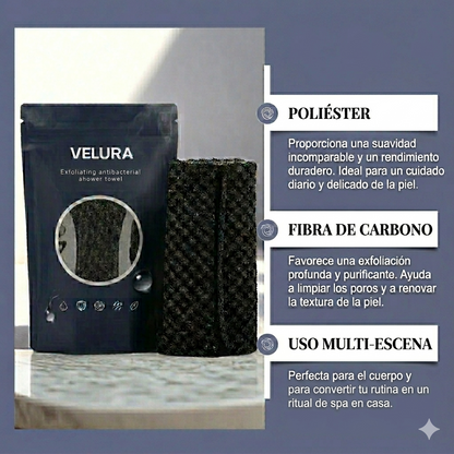 TOALLA EXFOLIANTE ANTIBACTERIANA VELURA