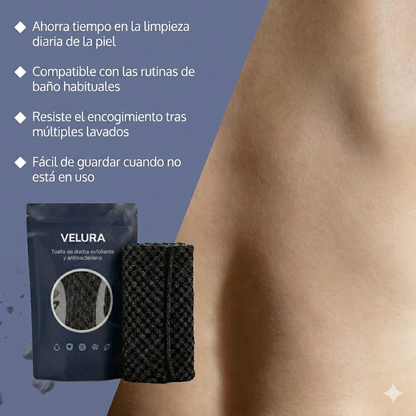TOALLA EXFOLIANTE ANTIBACTERIANA VELURA