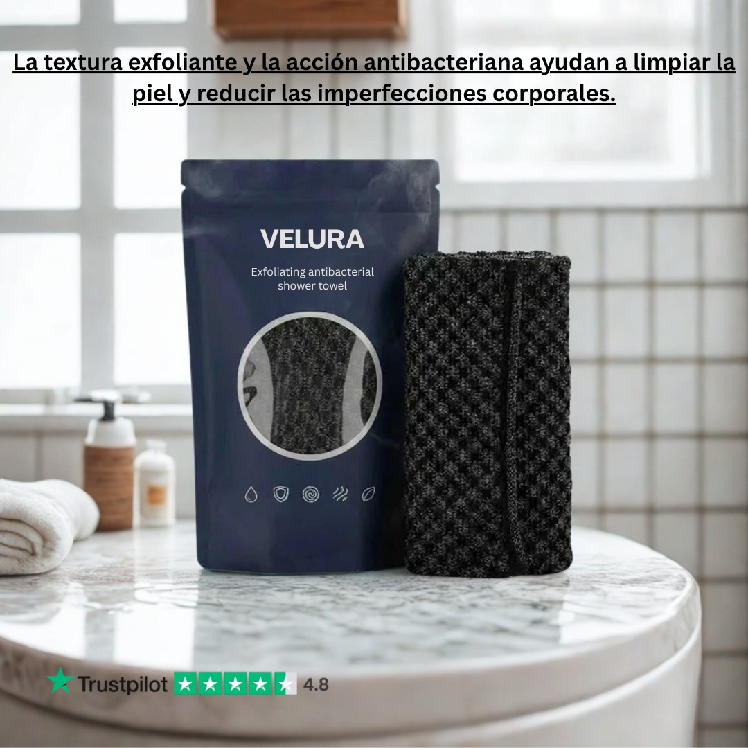 TOALLA EXFOLIANTE ANTIBACTERIANA VELURA