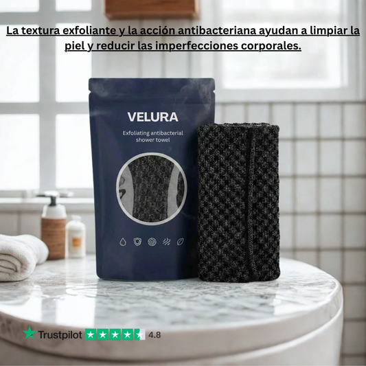 TOALLA EXFOLIANTE ANTIBACTERIANA VELURA